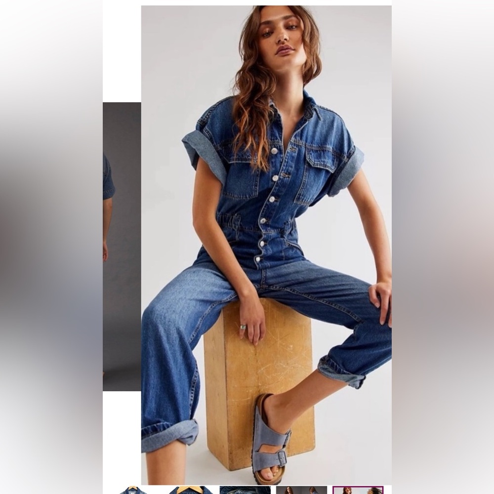 Free People Denim Blue Jumpsuit - Picture 6 of 13